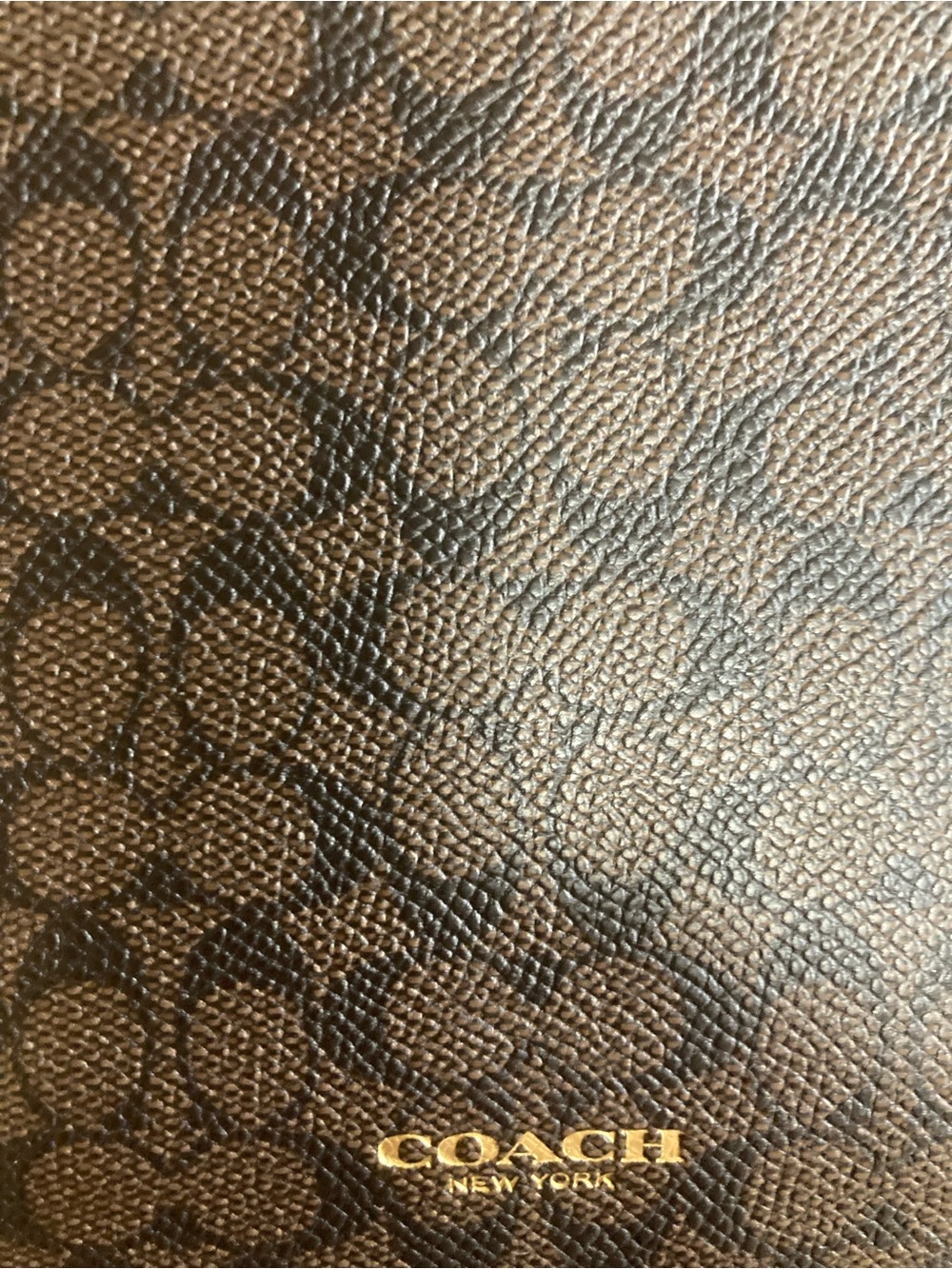 Coach Signature Mini “C” Coated Canvas Wristlet Clutch Pouch Brown & Black EUC - Picture 12 of 13